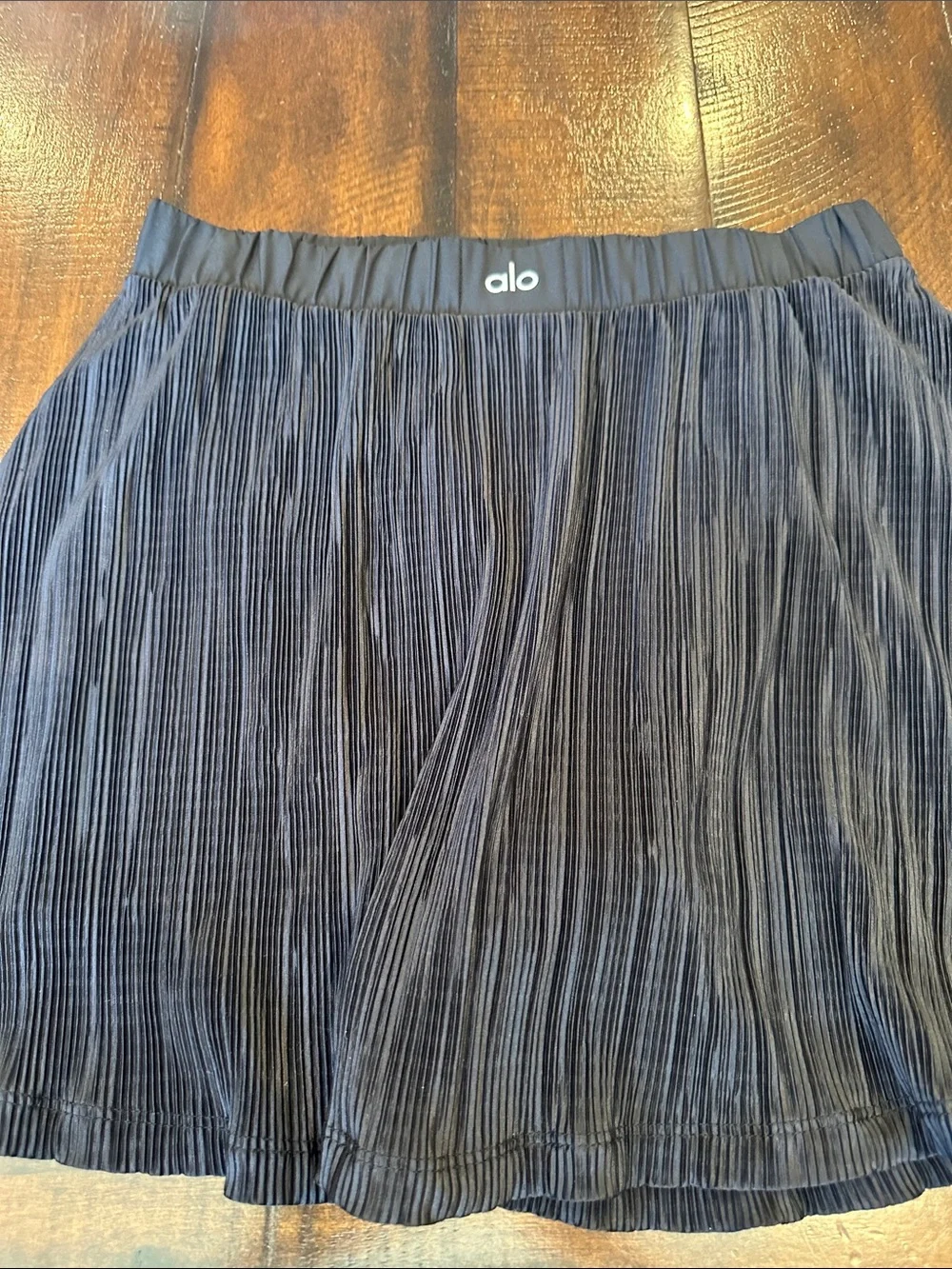 ALO Yoga Black Pleated Mini Skirt